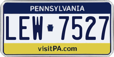 PA license plate LEW7527