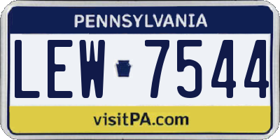 PA license plate LEW7544