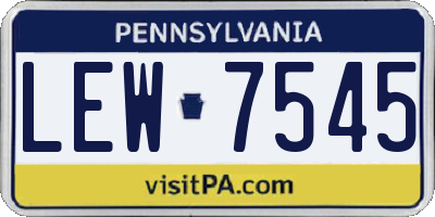 PA license plate LEW7545