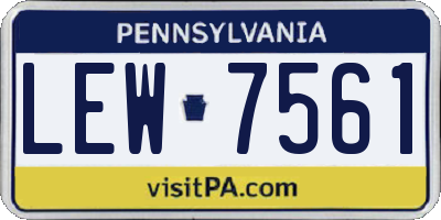 PA license plate LEW7561