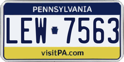 PA license plate LEW7563