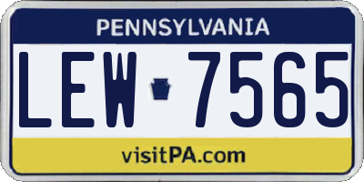 PA license plate LEW7565