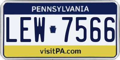 PA license plate LEW7566