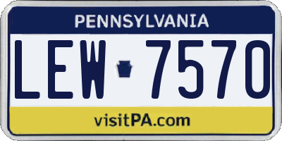PA license plate LEW7570