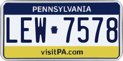 PA license plate LEW7578