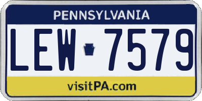 PA license plate LEW7579