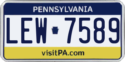 PA license plate LEW7589