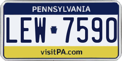 PA license plate LEW7590