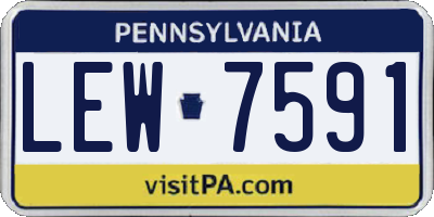 PA license plate LEW7591