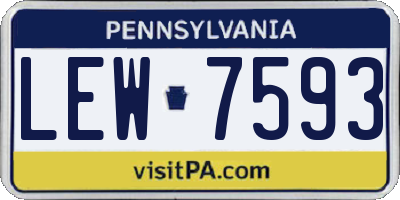 PA license plate LEW7593