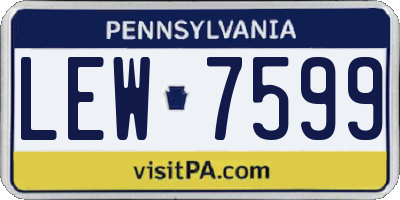 PA license plate LEW7599