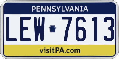 PA license plate LEW7613