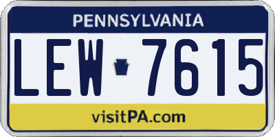 PA license plate LEW7615