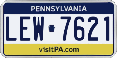 PA license plate LEW7621