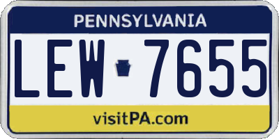 PA license plate LEW7655