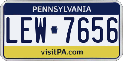 PA license plate LEW7656