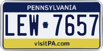 PA license plate LEW7657