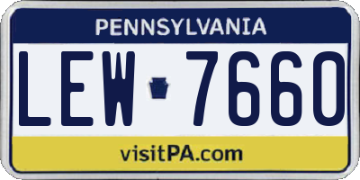 PA license plate LEW7660