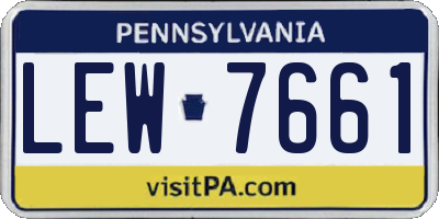 PA license plate LEW7661