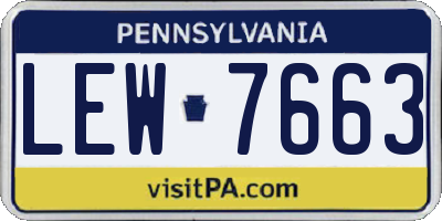 PA license plate LEW7663