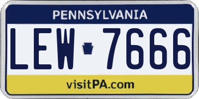 PA license plate LEW7666