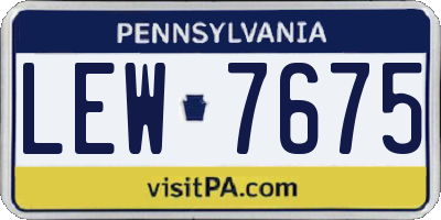 PA license plate LEW7675