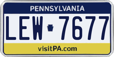 PA license plate LEW7677