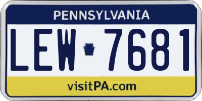 PA license plate LEW7681