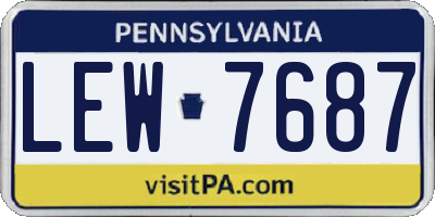 PA license plate LEW7687
