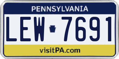 PA license plate LEW7691