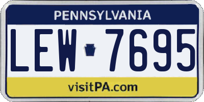 PA license plate LEW7695
