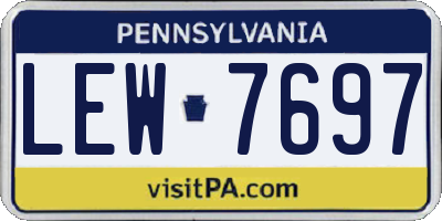 PA license plate LEW7697