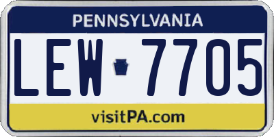 PA license plate LEW7705
