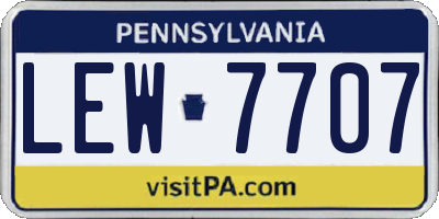 PA license plate LEW7707