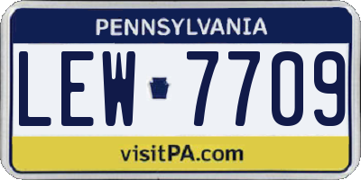 PA license plate LEW7709