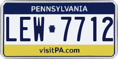 PA license plate LEW7712
