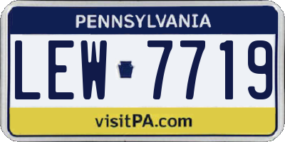 PA license plate LEW7719