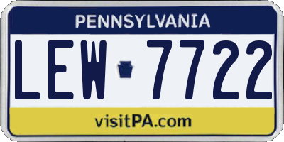 PA license plate LEW7722
