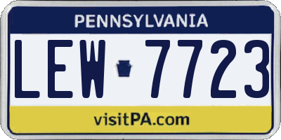 PA license plate LEW7723
