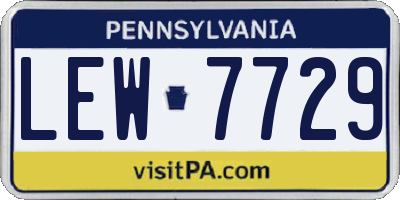 PA license plate LEW7729