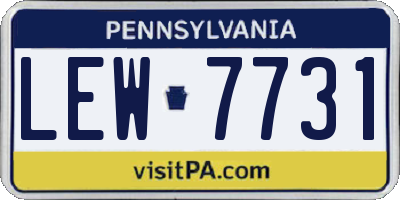 PA license plate LEW7731