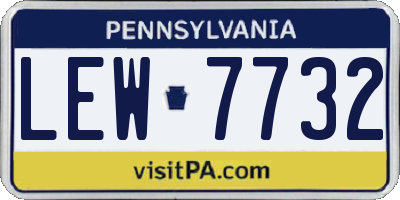 PA license plate LEW7732