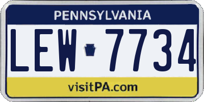PA license plate LEW7734
