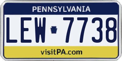 PA license plate LEW7738