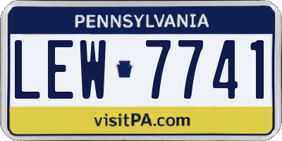 PA license plate LEW7741
