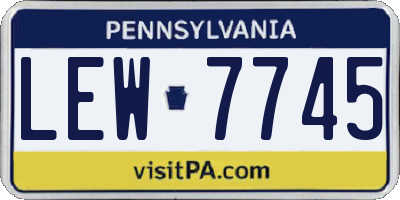 PA license plate LEW7745