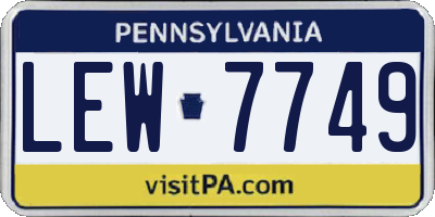 PA license plate LEW7749