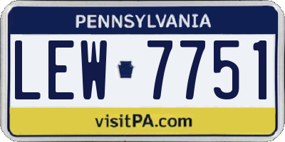 PA license plate LEW7751