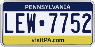 PA license plate LEW7752