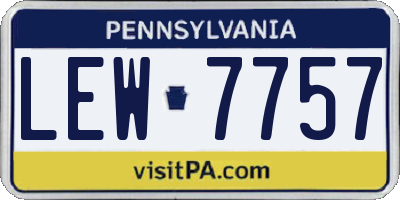 PA license plate LEW7757